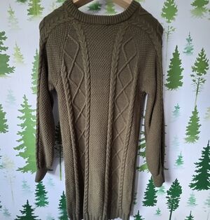 Olive Green Freshman 1996 Knit Sweater Dress